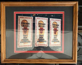 Chicago bulls championship flags pics