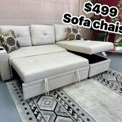 $499 Sofa Chaise With Storage