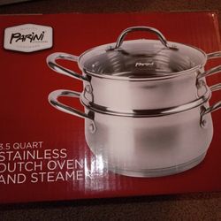 3.5qt Stainless Dutch Oven And Steamer 