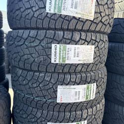 265/70/16 Kumho #4 New Tires Mount & Balance // Set De 4 Llantas Nuevas Instaladas Y Balanceadas