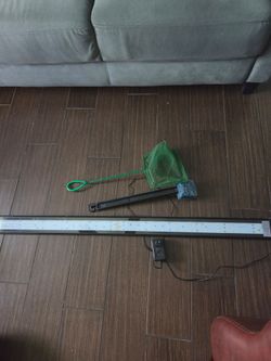 Fish tank light ,net and tank brush