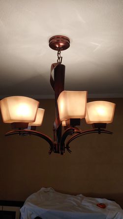 Chandelier and 2 matching can lights