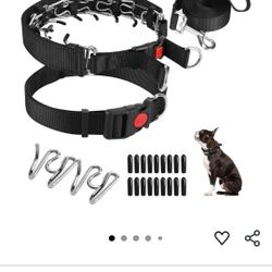 Prong Training Collar with Comfort Tips and Quick Release Snap Buckle - Dog Choke Pinch Collar with Nylon Cover