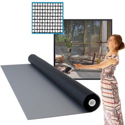 Docazoo DocaScreen Window Screen Replacement - DIY for House Windows, Door, Pool, Porch or Back Patio - Easy to Cut Fiberglass Roll Screen Door Mesh,