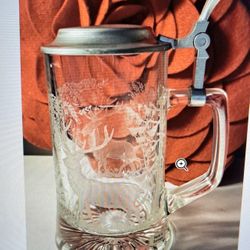 New German Glass Beer Stein