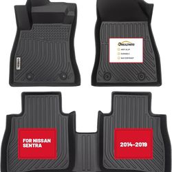 orealtrend Car Floor Mats Compatible with Nissan Sentra/Sylphy 2014- 2019 Floor Liners Heavy Duty All Weather Guard Spill Proof Black Front Rear Car C