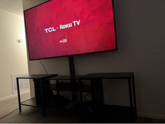 75 inch TV and Stand and soundbar