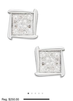 10k white gold earring studs