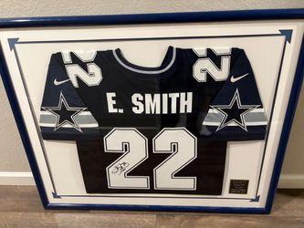 Emmitt Smith #22 Signed Framed Dallas Cowboys Jersey