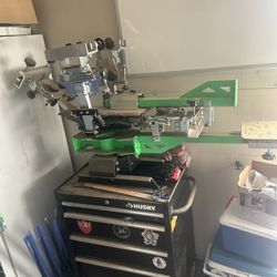 4 Color 2 Station Manual Printer With Toolbox Stand