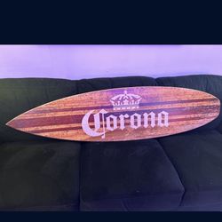 Corona Wood Surf Board Sign