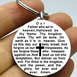 God Jesus Lord Cross Stainless Steel Keychain 