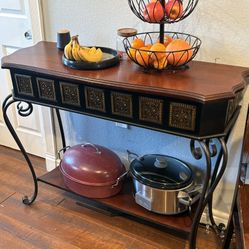 Wooden Top Metal Legs Table $15 No Holds 