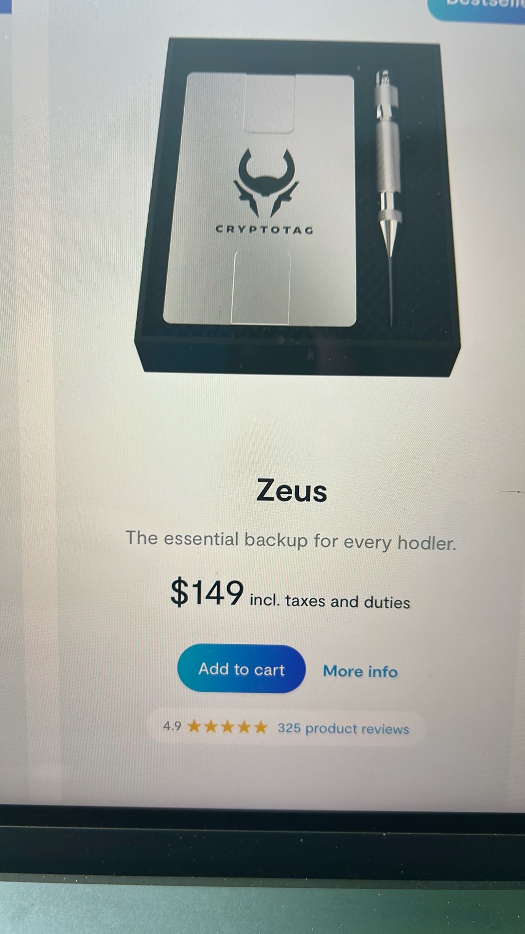 CRYPTOTAG ZEUS