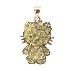 Woman’s Ladies 10k Yellow Gold Hello Kitty Charm Pendant for Necklace GP3108538