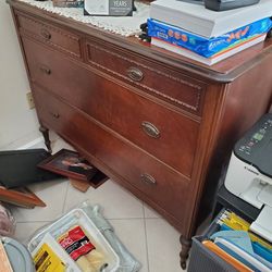 Antique dresser mirror and chest and very good condition