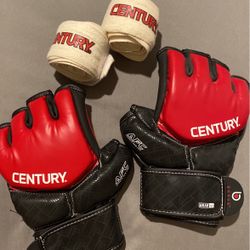 Century Red Boxing Gloves And Hand Wrap’s 