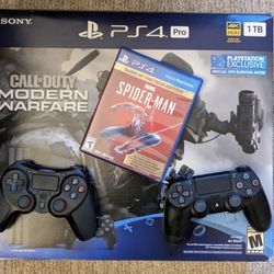 PS4 PRO 1 TB With Extra CONTROLLER and Spiderman Game