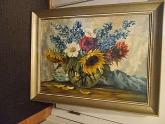 Large Framed Flower Print