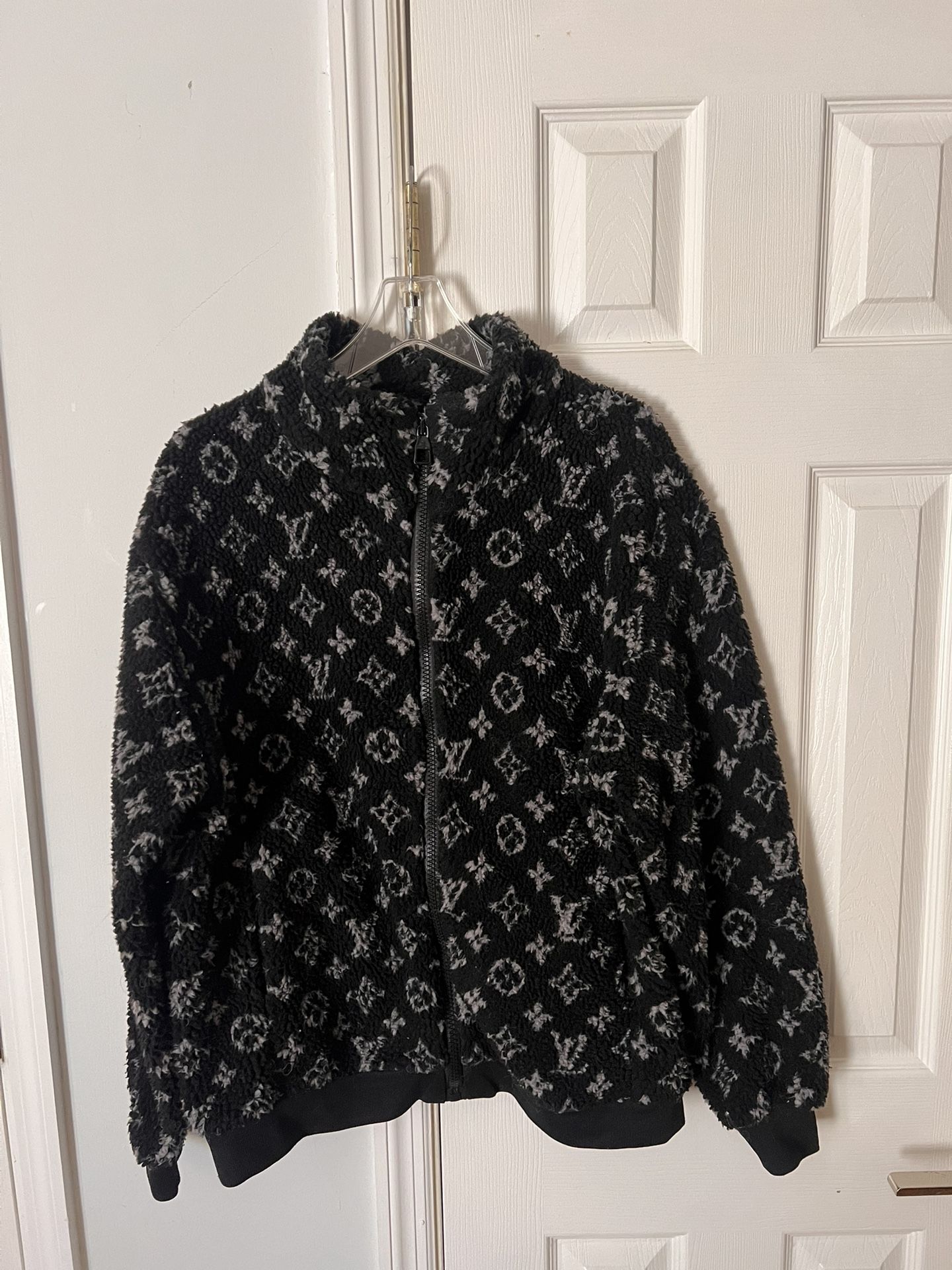 Louis Vuitton Black Monogram Jacquard Fleece Jacket