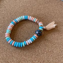 Plastic beads boho stretch bracelet looks like candy 