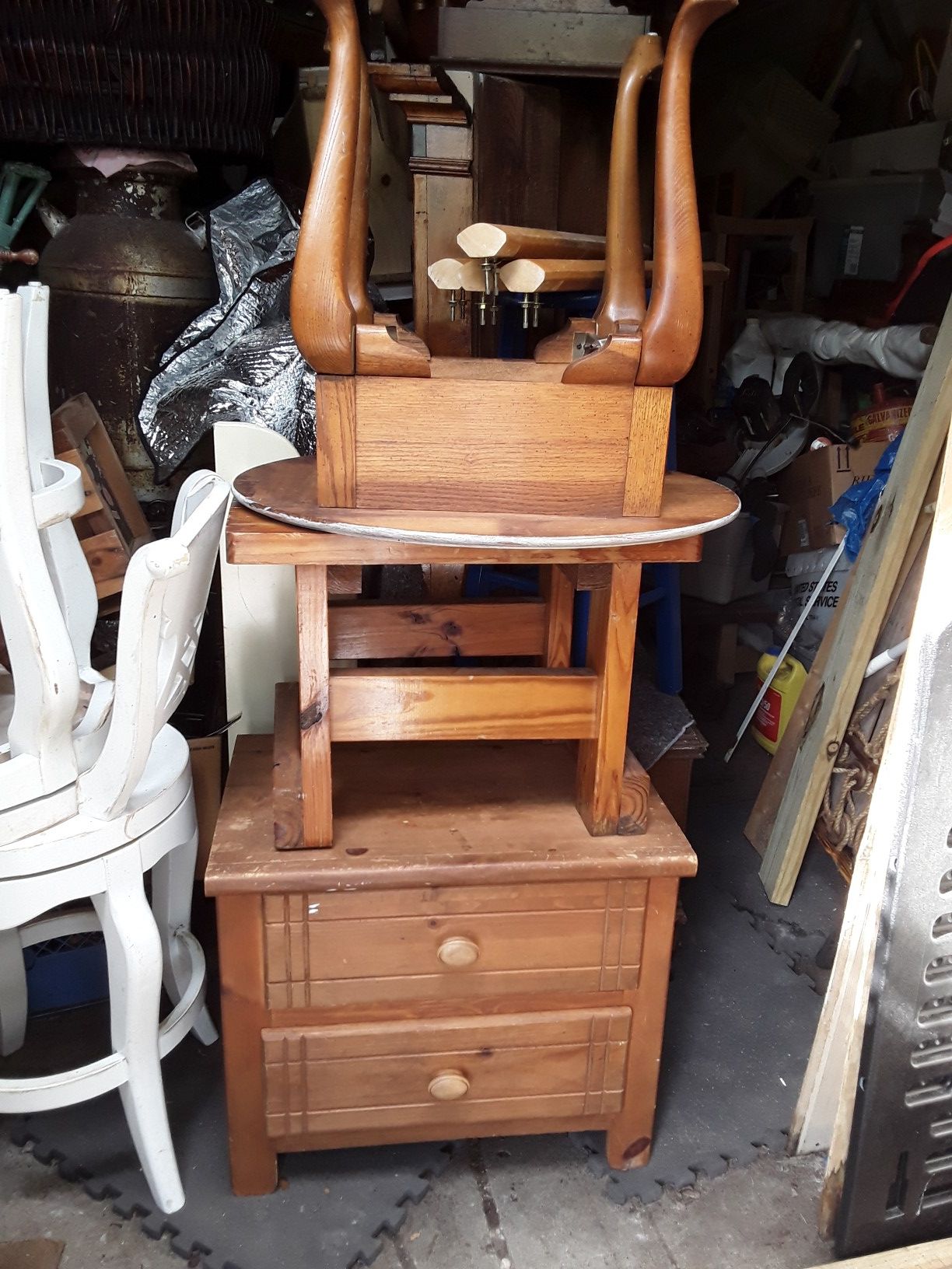 3 Old solid wood tables