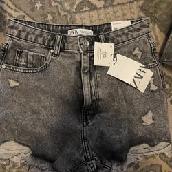 Black Bleached Shorts