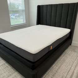 New Queen Bed Frame W Queen Memory Foam Mattress Set 