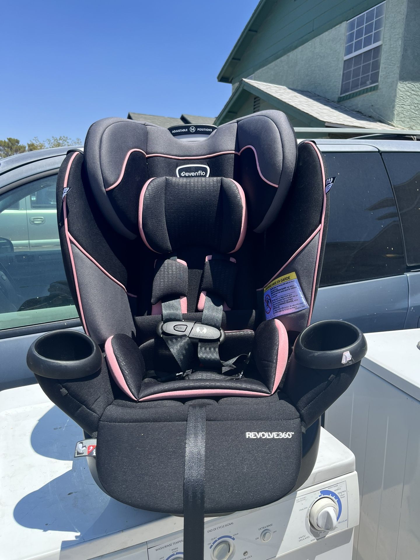 Evenflo Revolve360 Rotational All-In-One Convertible Car Seat, Ainsley Pink