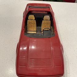 1986 Barbie Red Ferrari Car With 1968 Ken Doll Body