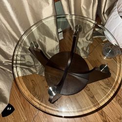 Modern Glass Circle Side Table