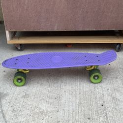 Purple Penny Skateboard Green Wheels