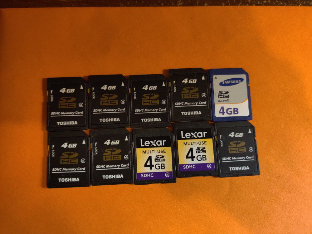 4gb sd card for cameras , lexar , Samsung , Toshiba