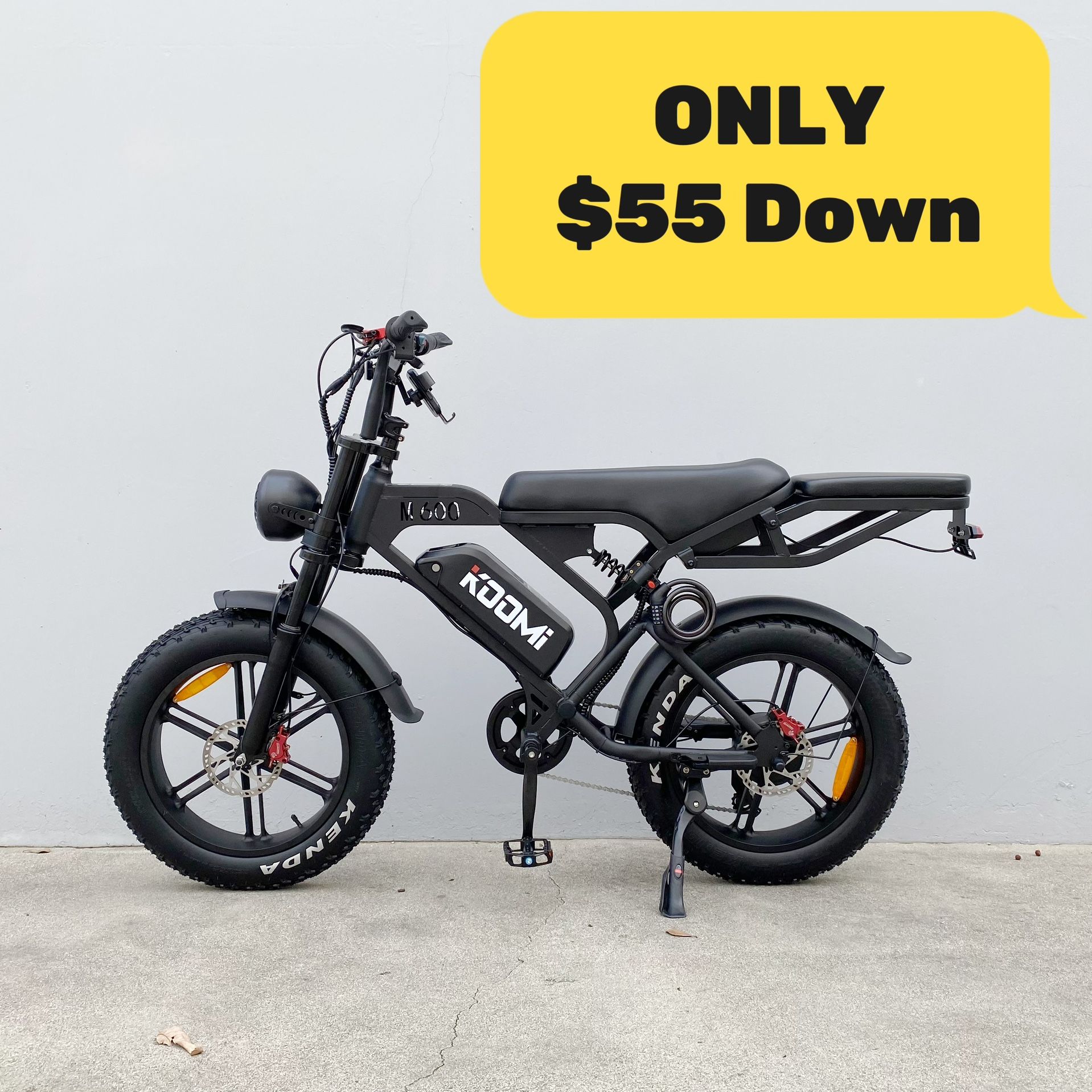 KOOMi M600 Retro moped e-bike, 1000w 48v 20Ah hydraulic disc brakes top speed 31mph full suspension, electric bike 