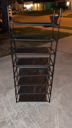 8-Tier Black Shoe Rack Organizer