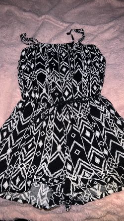 Black and White Geometric Print Romper