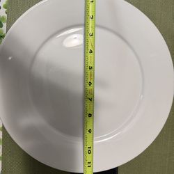 White Stoneware service for 12. +4 deep bowls