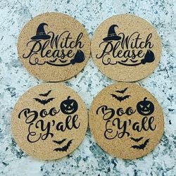 Halloween Cork Coaster Sets