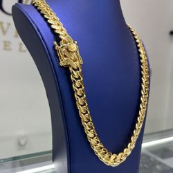 🥇🔱 14MM MIAMI CUBAN LINK CHAIN 30” 👑⛓️ GOLD OVER SILVER