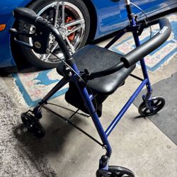 Drive Medical Four Wheel Rollator Rolling Walker with Fold Up Removable Back Support