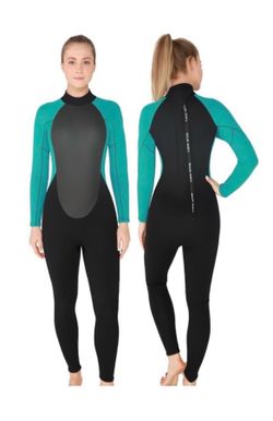 REALON Mens Womens Wetsuit 5/4mm Neoprene Scuba Diving Long Sleeve Back Zipper Thermal Wet Suits Cold Water Keep Warm Retails $128.99