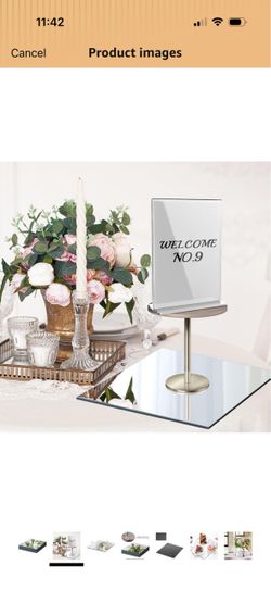 Mymonfif 12" Square Mirror Centerpieces, Set of 12 Mirrors for Centerpieces, 2mm Glass Mirror Plates, Mirror Tray, for Wedding Table, Party Decoration