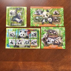 Pandas Postage Stamps,Pandas Stamps Souvenir Sheets, Worldwide Stamps 