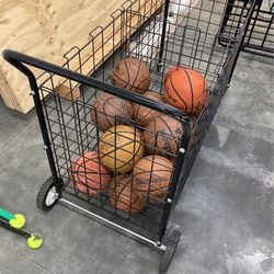 Rolling Rack And Basketballs