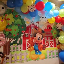 Large Mickey The Farmer Backdrop 