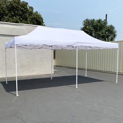 (NEW) $200 Heavy Duty 10x20 ft Ez Popup Canopy Tent Instant Shade w/ Carry Bag Rope Stake, 4 Colors 