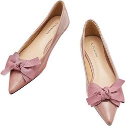 C.Paravano Women's Flats I Ballet Flats for Women I Patent Leather Flats I Pointed Toe Flats I Slip on Ballet Flats I Flat Shoes for Women