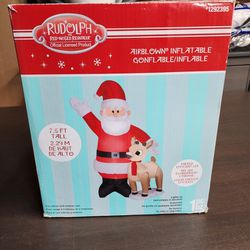 XXL Rudolph & Santa Inflatable