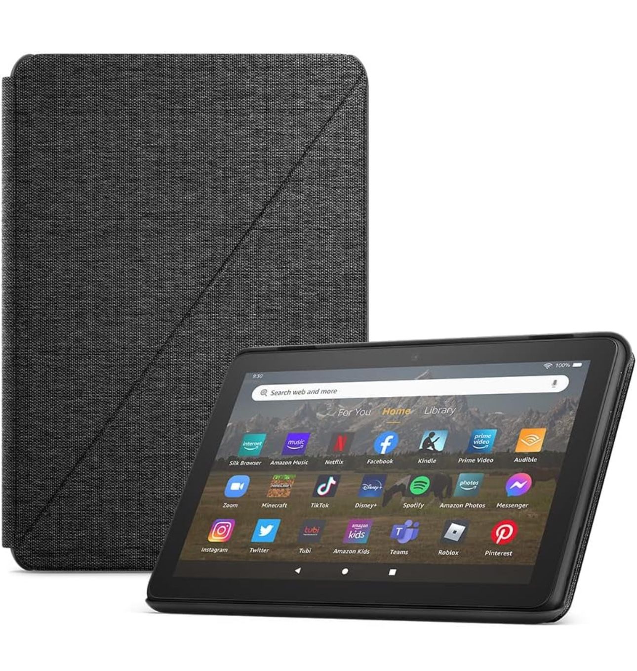 Amazon Fire HD 8 Tablet Cover (Only compatible with 12th generation tablet, 2022 release), Black