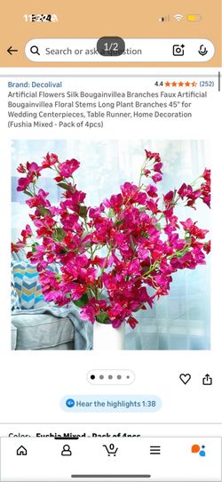 NWT bougainvilleas artificial flowers